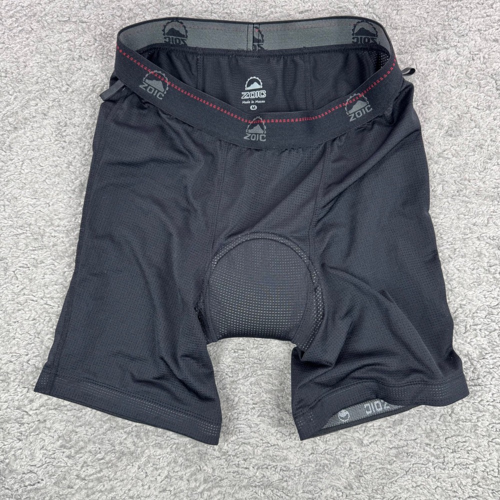 Zoic Mens Black Padded Mountain Bike Liner Shorts Size Medium Mesh